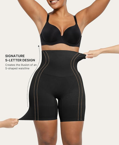 SHAPELLX Women’s Tummy Control Shapewear Shorts – Seamless High Waisted Body Shaper