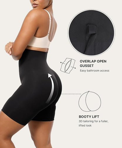 SHAPELLX Women’s Tummy Control Shapewear Shorts – Seamless High Waisted Body Shaper