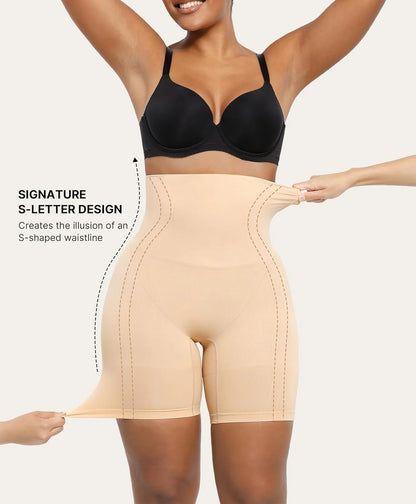 SHAPELLX Women’s Tummy Control Shapewear Shorts – Seamless High Waisted Body Shaper