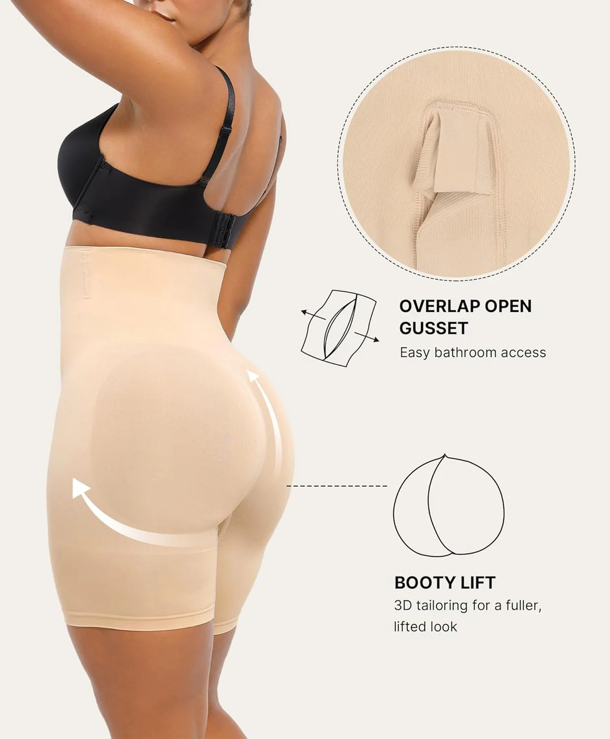 SHAPELLX Women’s Tummy Control Shapewear Shorts – Seamless High Waisted Body Shaper